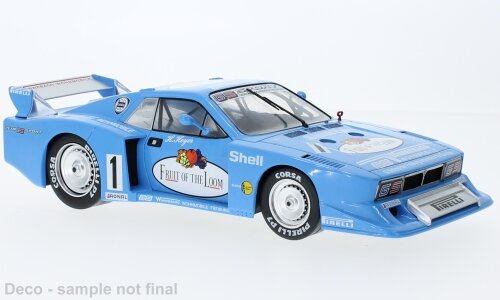 LANCIA BETA MONTECARLO TURBO Gr.5 TEAM GS SPORT FRUIT OF THE LOOM N 1 GRC ADAC SUPERSPRINT NURBURGRING 1981 HANS HEYER WHITE LIGHT BLUE 1:18