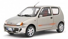 Fiat Seicento Sporting Abarth 1998 sølv grå 1:18
