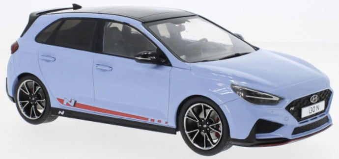 Hyundai i30 N 2021 lys blå/rød 1:18