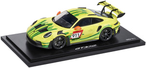 PORSCHE 911 992 GT3 RS N 911 COUPE 2023 WITH SHOWCASE YELLOW GREEN 1:18