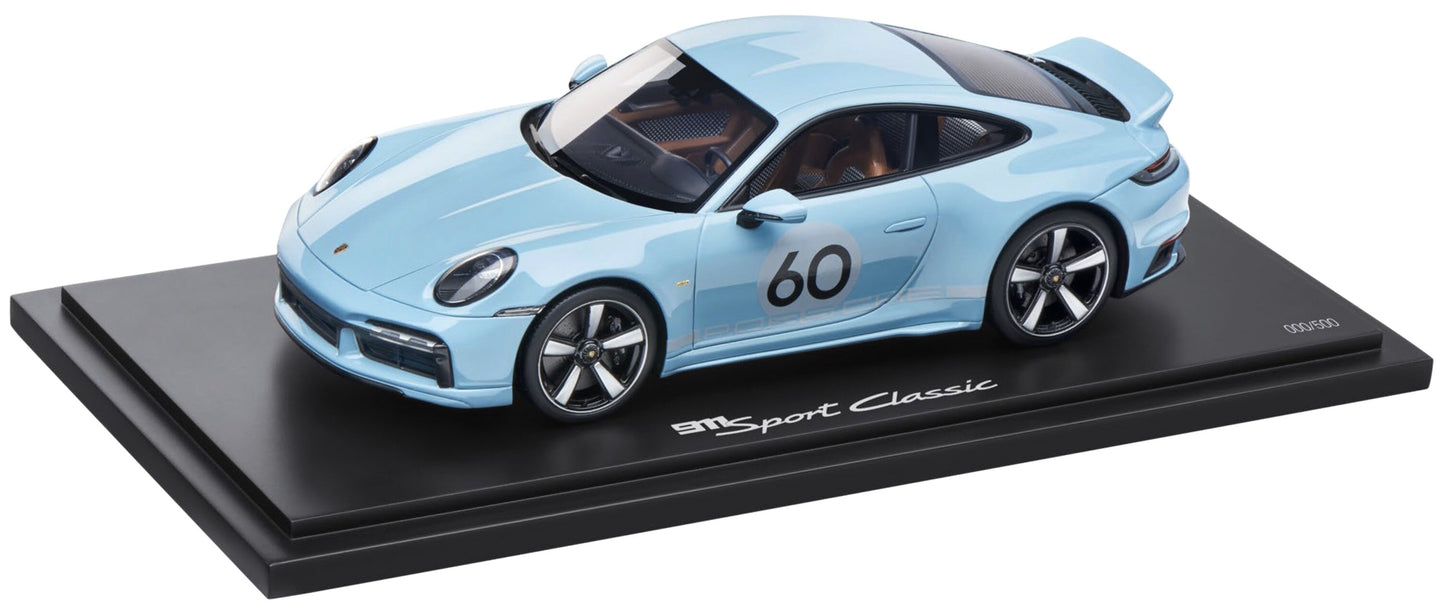 Porsche 911 SPORT CLASSIC (992) Limited Edition 500 pcs lys blå metallic 1:18
