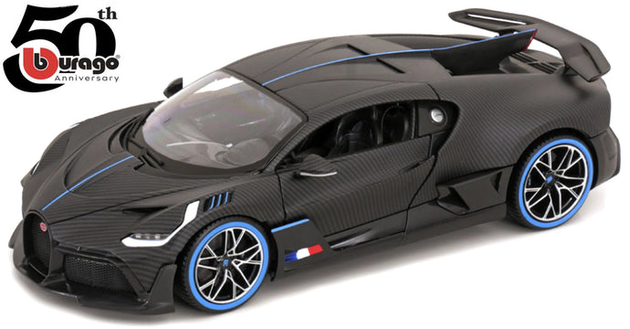 Bugatti DIVO 2019 - 50th ANNIVERSARY MODELS kulstof/blå 1:18