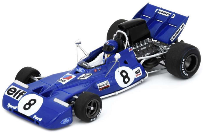 Tyrrel 004 #8 PATRICK DEPAILLER FRENCH GP 1972 blå/hvid 1:43