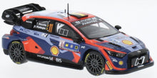 Indlæs billede til gallerivisning HYUNDAI i20 N RALLY1 TEAM SHELL MOBIS WRT N 11 WINNER RALLY CENTRAL EUROPEAN 2023 THIERRY NEUVILLE - MARTIJN WYDAEGHE 2 TONE BLUE RED 1:43
