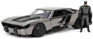 BATMAN BATMOBILE WITH FIGURE 2022 - THE BATMAN MOVIE CHROME 1:24