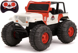 Jeep WRANGLER SEA AND LAND RADIO CONTROLE - JURASSIC WORLD hvid/rød 1:16
