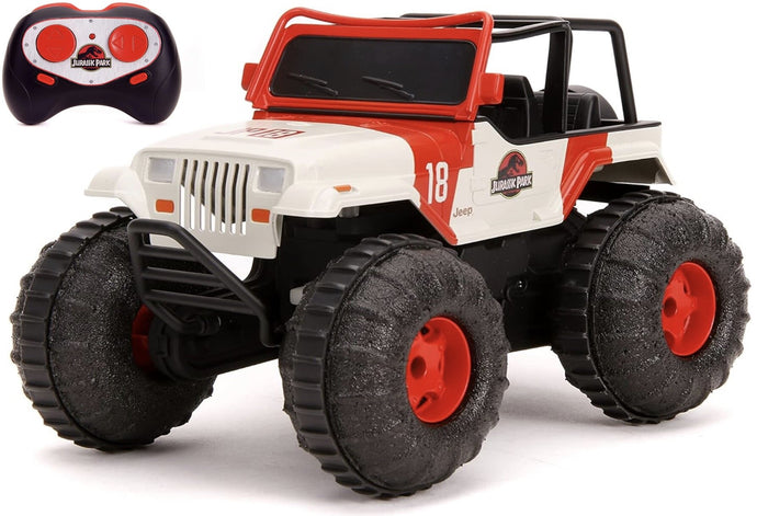 Jeep WRANGLER SEA AND LAND RADIO CONTROLE - JURASSIC WORLD hvid/rød 1:16