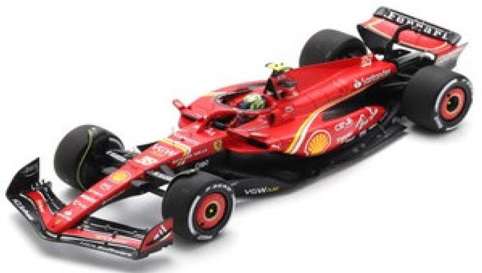 FERRARI F1 SF-24 TEAM SCUDERIA FERRARI N 38 7th SAUDI ARABIA GP 2024 OLIVER BEARMAN WITH SHOWCASE RED BLACK 1:18