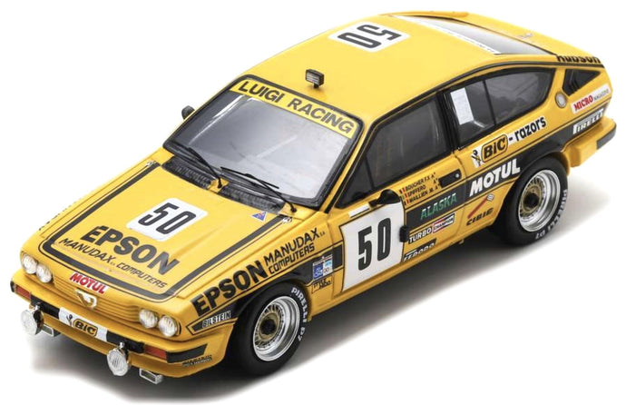 ALFA ROMEO ALFETTA GTV6 TEAM LUIGI RACING N 50 24h SPA 1984 FRANCOIS XAVIER BOUCHER - MAILLIEN - SPIFFERO YELLOW 1:43