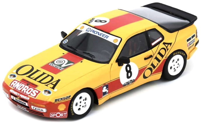 PORSCHE 944 TURBO N 8 CUP CHAMPION FRANCE 1988 ANDRE BOURDON YELLOW RED 1:43