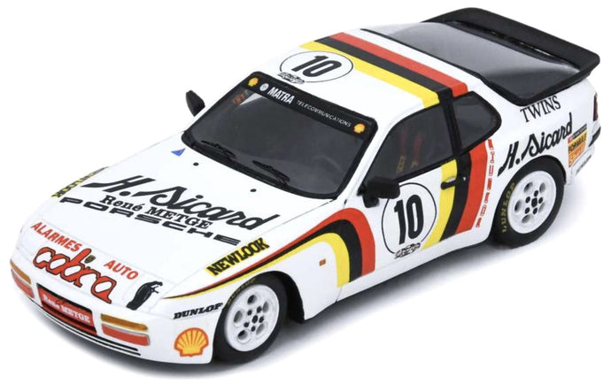 Porsche 944 TURBO CUP #10 RENE METGE FRENCH CHAMPION 1987 hvid/rød/gul 1:43
