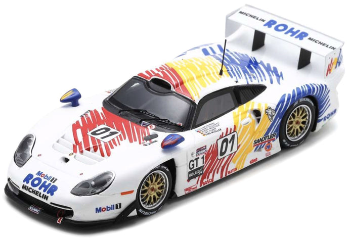 Porsche 911 GT1 EVO #01 McNISH/SULLIVAN/MULLER/ALZEN/MULLER 2nd 24H DAYTONA 1998 hvid/rød/blå/gul 1:43
