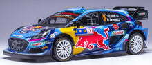 Indlæs billede til gallerivisning Ford PUMA RALLY1 #8 TANAK/JARVEOJA CENTRAL EUROPEAN RALLY 2023 blå/rød/gul 1:18