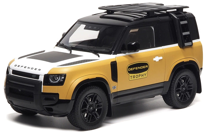 LAND ROVER NEW DEFENDER 90 TROPHY EDITION 2023 YELLOW WHITE BLACK 1:18