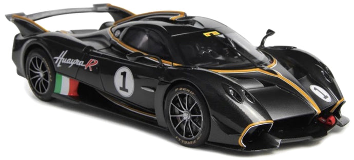 Pagani HUAYRA R #1 2017 (WITH OPENINGS) sort/kulstof 1:18