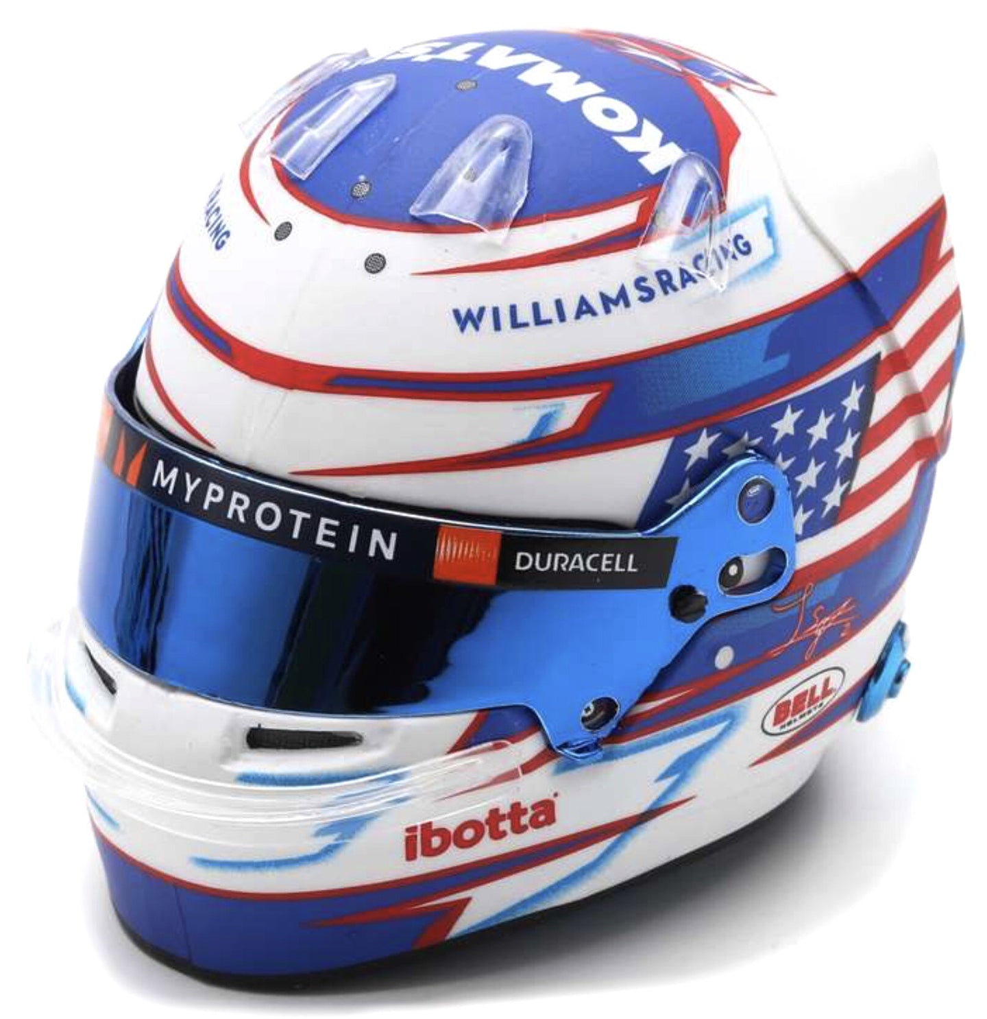 LOGAN SARGEANT HELMET 2024 hvid/blå/rød 1:5