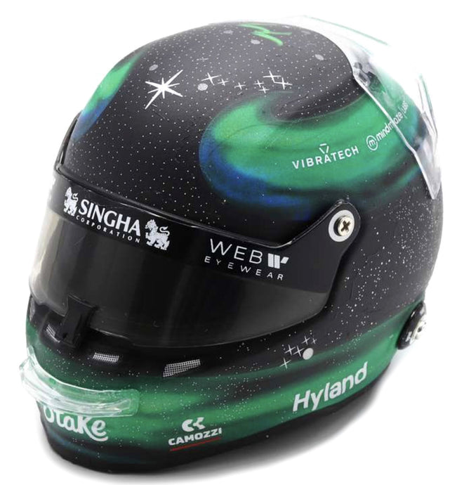 BELL HELMET CASCO HELMET F1 VALTTERI BOTTAS TEAM STAKE KICK SAUBER N 77 SEASON 2024 GREEN BLACK 1:5