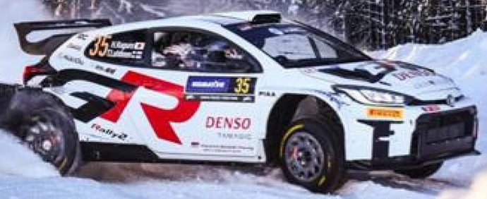TOYOTA YARIS GR RALLY2 TEAM TOYOTA GAZOO RACING N 35 RC2 RALLY SWEDEN 2024 HIKARU KOGURE - TOPI MATIAS LUHTINEN WHITE 1:43