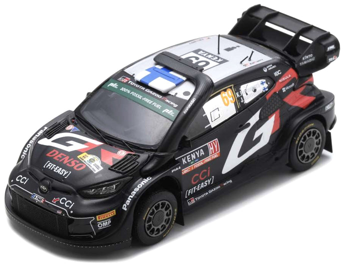 Toyota GR YARIS RALLY1 HYBRID #69 ROVANPERA/HALTTUNEN WINNER SAFARI RALLY 2024 sort/rød/hvid 1:43