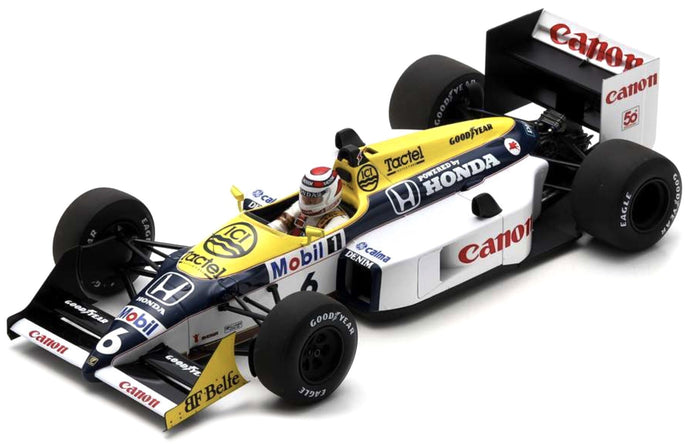 WILLIAMS F1 FW11B HONDA N 6 WORLD CHAMPION WINNER GP MONZA ITALY 1987 NELSON PIQUET BLUE YELLOW WHITE 1:18
