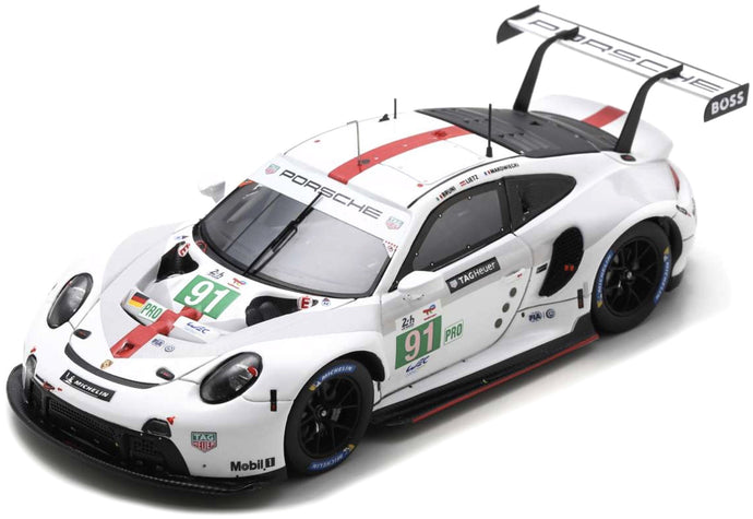 PORSCHE 911 991-2 4.2L TEAM PORSCHE GT N 91 WINNER LMGTE PRO CLASS 24h LE MANS 2022 GIANMARIA BRUNI - RICHARD LIETZ - FREDERIC MAKOWIECKI WHITE GREY RED 1:18