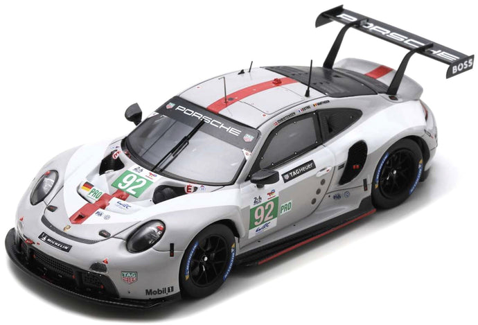 Porsche 911 RSR-19 #92 CHRISTENSEN/ESTRE/VANTHOOR 24H LE MANS 2022 lys grå/hvid/rød 1:18