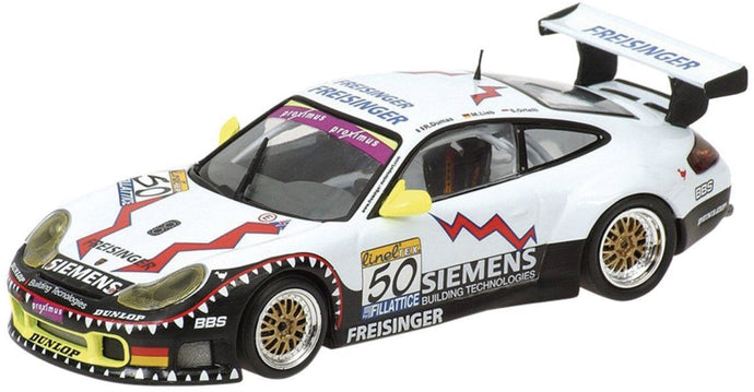 PORSCHE 911 996 3.6L GT3 RS TEAM FREISINGER MOTORSPORT N 50 WINNER 24h SPA 2003 STEPHANE ORTELLI - MARC LIEB - ROMAIN DUMAS WHITE BLACK RED 1:43