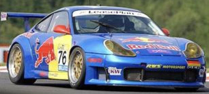 PORSCHE 911 996 GT3 R TEAM RWS MOTORSPORT N 76 24h SPA 2002 LUCA RICCITELLI - DIETER QUESTER - PHILIPP PETER - TOTO WOLFF BLUE YELLOW RED 1:43