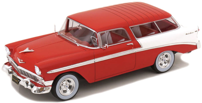 CHEVROLET BEL AIR NOMAD SW STATION WAGON CUSTOM 1956 RED WHITE 1:18