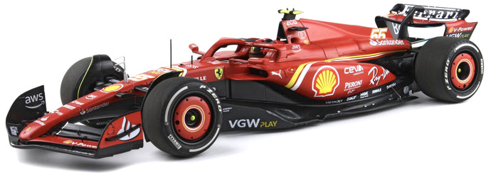 FERRARI F1 SF-24 TEAM SCUDERIA FERRARI N 55 WINNER AUSTRALIAN GP 2024 CARLOS SAINZ - POLIFOAM PACKAGING RED BLACK 1:18