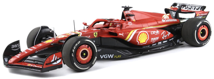 FERRARI F1 SF-24 TEAM SCUDERIA FERRARI N 16 2nd AUSTRALIAN GP 2024 CHARLES LECLERC - POLIFOAM PACKAGING RED BLACK 1:18