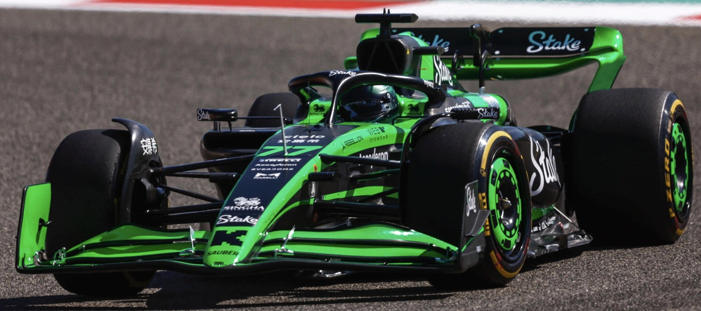 SAUBER F1 C44 TEAM STAKE KICK N 77 SEASON 2024 VALTTERI BOTTAS GREEN BLACK 1:18