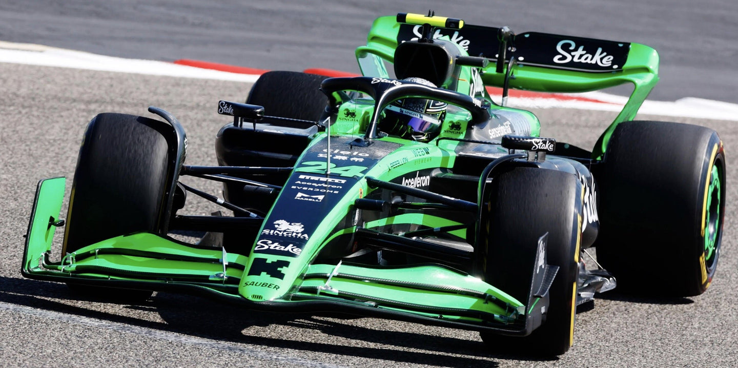 SAUBER F1 C44 TEAM STAKE KICK N 24 SEASON 2024 ZHOU GUANYU GREEN BLACK 1:18