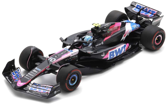 ALPINE F1 A524 TEAM BWT ALPINE N 10 BAHRAIN GP 2024 PIERRE GASLY BLACK BLUE PINK 1:18