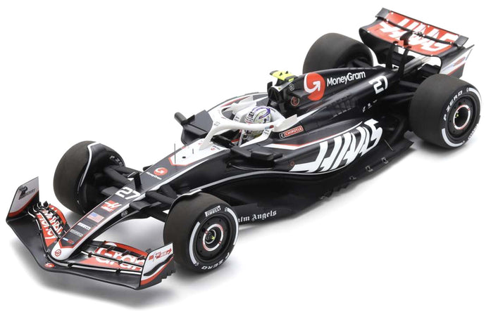 HAAS F1 FW24 TEAM MONEYGRAM HAAS N 27 SEASON 2024 NICO HULKENBERG BLACK WHITE 1:18