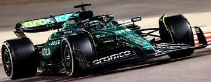 ASTON MARTIN ARAMCO FORMULA ONE TEAM AMR24 #18 LANCE STROLL 2024 mørk grøn/sort/gul 1:18