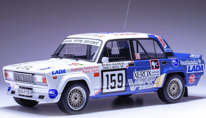 Lada 2105 VFTS #159 TUMALEVICIUS/VIDEIKA 1000 LAKES RALLY 1987 hvid/blå 1:18