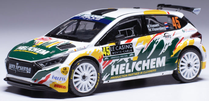 Hyundai i20 N RALLY2 #45 VOSSEN/VISSENBERG RALLY MONTE CARLO 2024 hvid/grøn/gul 1:43