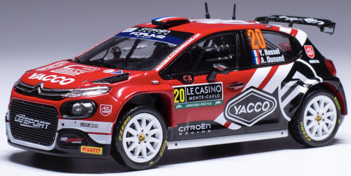 Citroen C3 RALLY2 #20 ROSSEL/DUNAND RALLY MONTE CARLO 2024 rød/hvid/sort 1:43