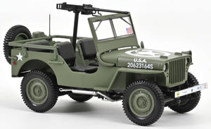 JEEP WILLYS CABRIOLET OPEN ARMY D-DAY NORMANDY 1944 MILITARY GREEN 1:18