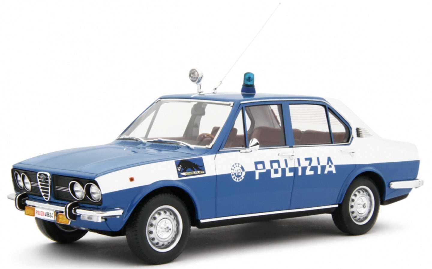 Alfa Romeo ALFETTA 1.8 POLIZIA S.VOLANTE 1976 blå/hvid 1:18