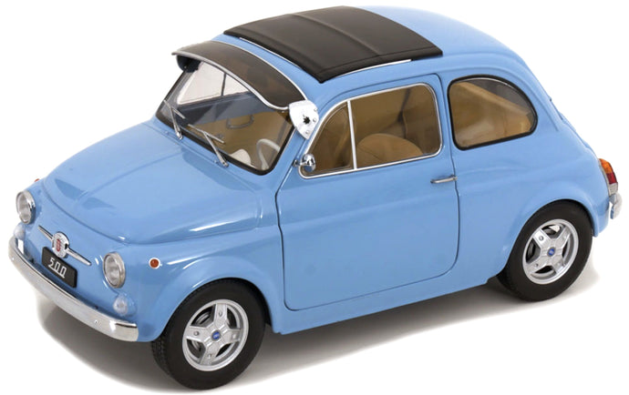 FIAT 500 F CUSTOM WITH ABARTH RIMS 1968 LIGHT BLUE 1:12