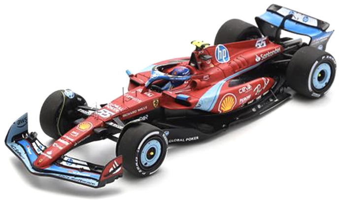 FERRARI F1 SF-24 TEAM SCUDERIA FERRARI N 55 5th MIAMI GP 2024 CARLOS SAINZ RED BLACK LIGHT BLUE 1:43