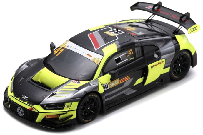 AUDI R8 LMS GT3 TEAM AUDI SPORT ASIA ABSOLUTE N 41 7th FIA GT WORLD CUP MACAU 2023 CHRISTOPHER HAASE YELLOW BLACK 1:43