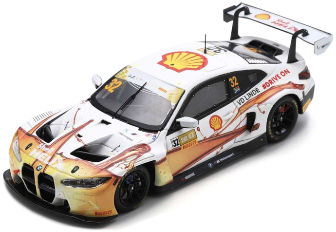 BMW 4-SERIES M4 GT3 TEAM WRT N 32 FIA GT WORLD CUP MACAU 2023 SHELDON VAN DER LINDE WHITE YELLOW 1:43