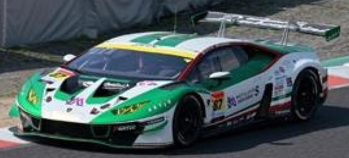 LAMBORGHINI LAMBORGHINI GT3 TEAM JLOC N 87 GT300 CLASS SUPER GT 2024 KOSUKE MATSUURA - NATSU SAKAGUCHI GREEN WHITE 1:43