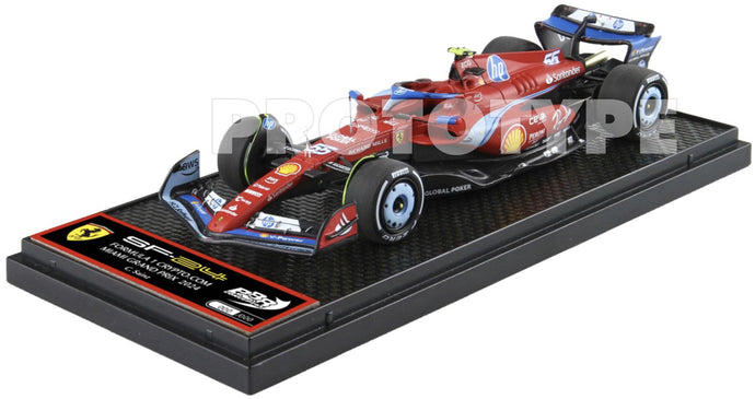 FERRARI F1 SF-24 TEAM SCUDERIA FERRARI N 55 5th MIAMI GP 2024 CARLOS SAINZ RED LIGHT BLUE 1:43