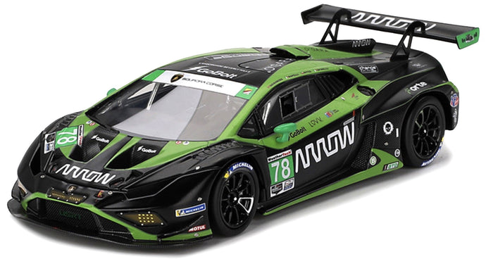 LAMBORGHINI HURACAN GT3 EVO2 TEAM FORTE RACING N 78 24h DAYTONA 2023 MARCO MAPELLI - LORIS SPINELLI - BENJAMIN HITES - MISHA GOIKHBERG BLACK GREEN 1:43