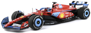 FERRARI F1 SF-24 TEAM SCUDERIA FERRARI N 16 3rd MIAMI GP 2024 CHARLES LECLERC - POLIFOAM PACKAGING RED LIGHT BLUE 1:18