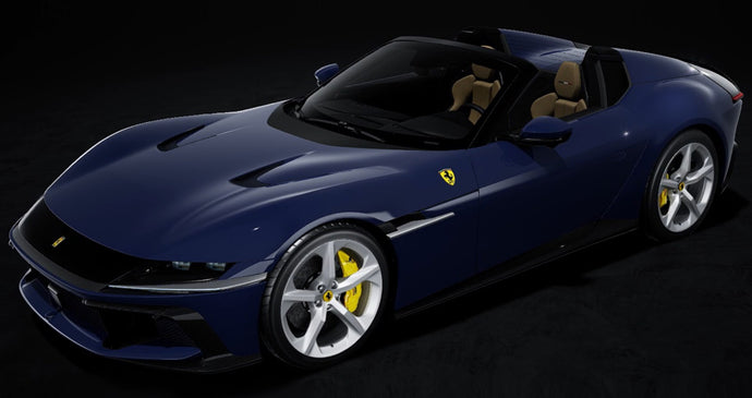 FERRARI 12CILINDRI SPIDER V12 830cv 2024 WITH SHOWCASE BLU POZZI - BLUE 1:18